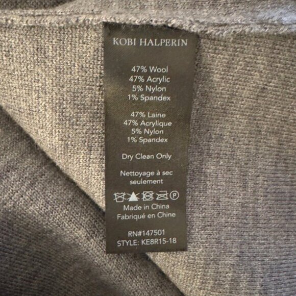 Kobi Halperin Open Front Beth Sweater Blazer Wool Blend Grey NWT MSRP $398 - Picture 8 of 8